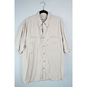 Magellan Sportswear Men's XL Beige Fishing Shirt Vented Short‎ Sleeve Outdoor